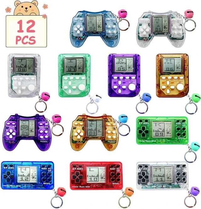 Alt view image 7 of 12 - 12Pcs Video Game Party Favors for Kids,Mini Game Console Keychain for Kids Boys Birthday Supplies Gaming Party Favors Classroom Prizes