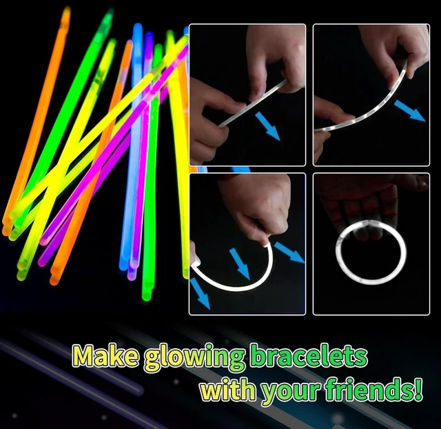 Alt view image 10 of 14 - 150 Pack 8 White Glow Sticks Bulk with 150 Connectors Neon Glow In The Dark Party favors Supplies for Holiday Birthday Party Decoration (White)