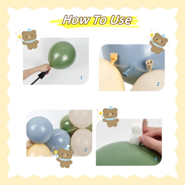 Alt view image 8 of 10 - Classic Winnie Cutouts and Green Balloons Arch Kit Set Pastel Balloons for Pooh Baby Shower Decorations Birthday Party Supplies