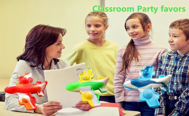 Alt view image 10 of 12 - 30 Packs Airplane Mini Pop Fidget, Autism Sensory Birthday Birthday Party Favors Gifts for School Classroom, Adult and Kids
