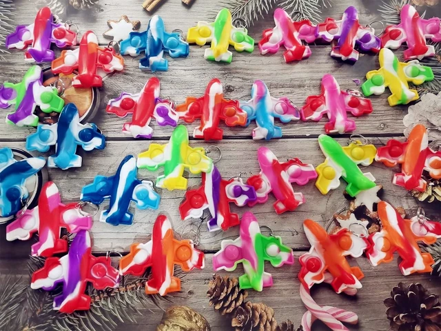 Alt view image 8 of 12 - 30 Packs Airplane Mini Pop Fidget, Autism Sensory Birthday Birthday Party Favors Gifts for School Classroom, Adult and Kids