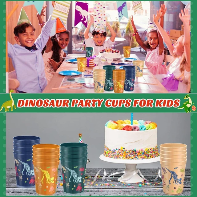 Alt view image 13 of 14 - Nuanchu 24 Pack Dinosaur Party Plastic Cups 16 oz Birthday Supplies Dinosaur Tumbler Cup Reusable Plastic Cup for Kid Party Favor Decoration 4 Color