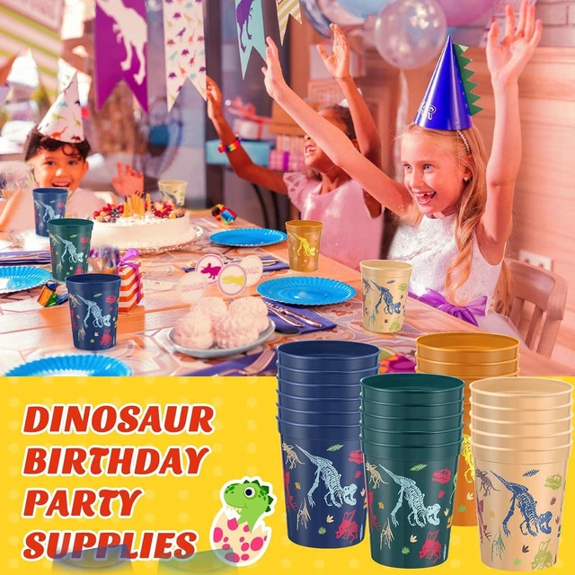Alt view image 12 of 14 - Nuanchu 24 Pack Dinosaur Party Plastic Cups 16 oz Birthday Supplies Dinosaur Tumbler Cup Reusable Plastic Cup for Kid Party Favor Decoration 4 Color