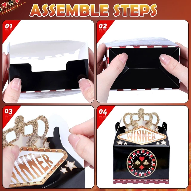 Alt view image 11 of 14 - Zonon 40 Pcs Casino Boxes for Party Favors Casino Theme Party Decorations Las Vegas Theme Crown Poker Gift Bags for Las Vegas Game Night Supplies