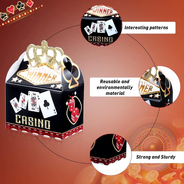 Alt view image 10 of 14 - Zonon 40 Pcs Casino Boxes for Party Favors Casino Theme Party Decorations Las Vegas Theme Crown Poker Gift Bags for Las Vegas Game Night Supplies