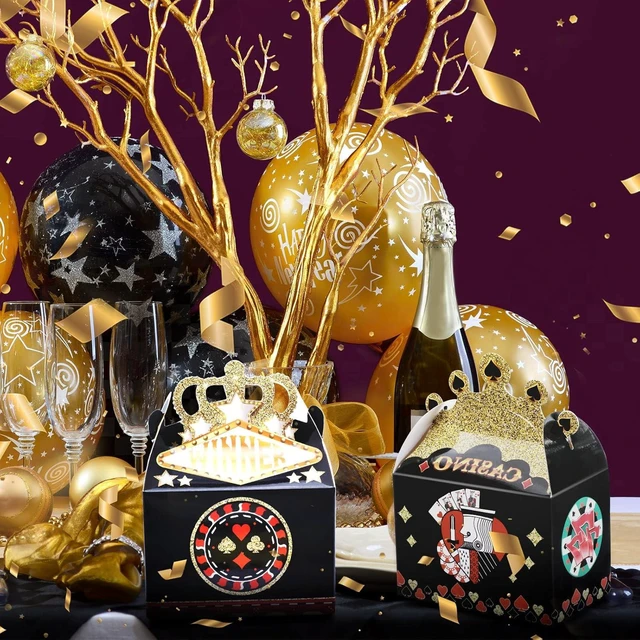 Alt view image 14 of 14 - Zonon 40 Pcs Casino Boxes for Party Favors Casino Theme Party Decorations Las Vegas Theme Crown Poker Gift Bags for Las Vegas Game Night Supplies