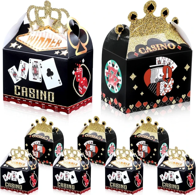 Alt view image 8 of 14 - Zonon 40 Pcs Casino Boxes for Party Favors Casino Theme Party Decorations Las Vegas Theme Crown Poker Gift Bags for Las Vegas Game Night Supplies