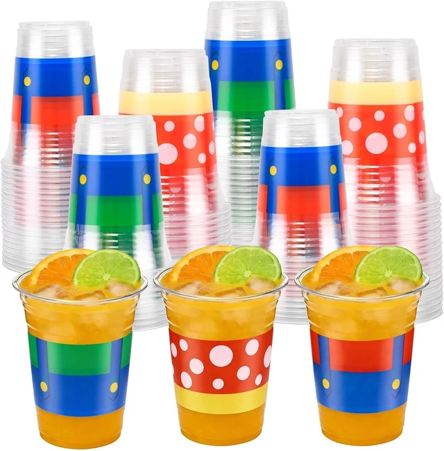 Alt view image 8 of 14 - 60 Pcs 16oz Blue Red Party Decorations Cups, Cartoon Theme Disposable Cups Themed Birthday Drinkware Supplies & Holiday Party Coffee Wine Tea Drinks