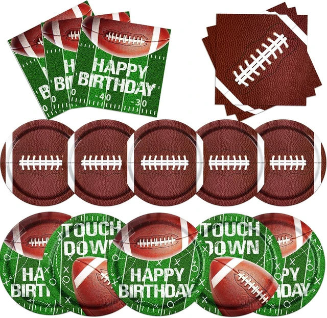 Alt view image 7 of 12 - Football Party Supplies Paper Plates and Napkins for Football Birthday Party Football Gameday Tailgate Party, Football Theme Party Decoration, Serve 25