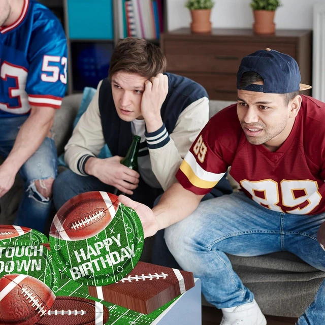 Alt view image 10 of 12 - Football Party Supplies Paper Plates and Napkins for Football Birthday Party Football Gameday Tailgate Party, Football Theme Party Decoration, Serve 25