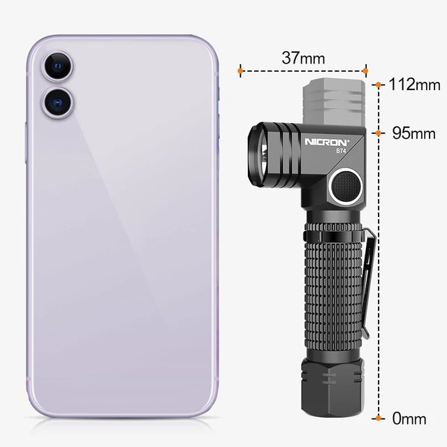 Alt view image 11 of 14 - NICRON Flashlight, 700 Lumens 90 Degree Pocket Flashlight Rechargeable IP65 Waterproof 5 Modes for Camping, Outdoor, Hiking, Car Repairing