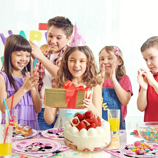 Alt view image 10 of 10 - 40Pack Minnies Birthday Party Supplies include 20 plates, 20 napkins for Minnies party Decoration