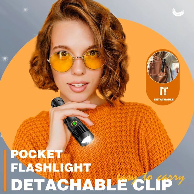 Alt view image 13 of 14 - Hoxida Rechargeable Tactical Flashlights High Lumens - 1500 Meters Long Beam Super Bright LED Magnetic Flashlight USB Zoomable 5Modes Small Long Beam Spotlight Flashlight for Hiking, Camping