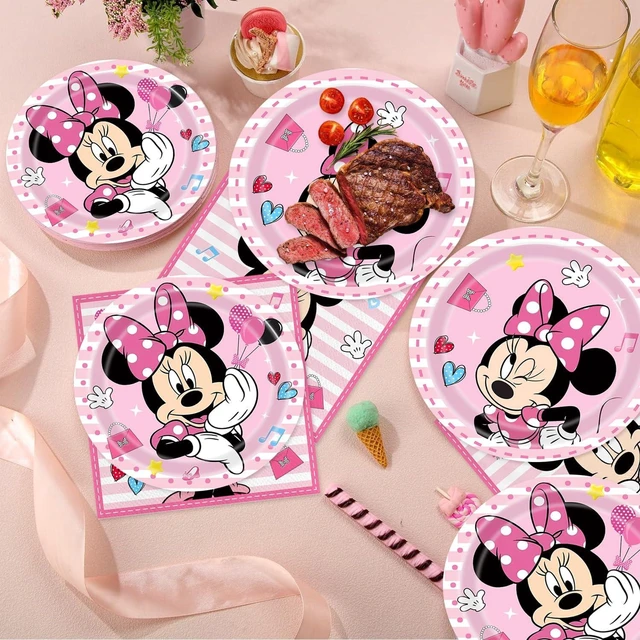 Alt view image 9 of 10 - 40Pack Minnies Birthday Party Supplies include 20 plates, 20 napkins for Minnies party Decoration