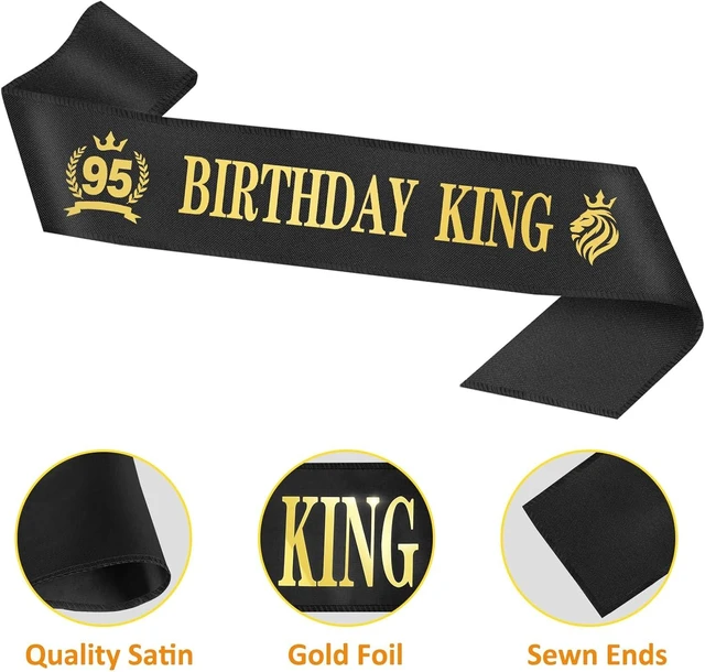 Alt view image 11 of 14 - Asija 95th Birthday Gifts for Men, 95th Birthday Decorations for Men, Party Decor Supplies including King Crown & Sash & Greeting Card