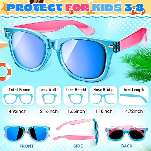 Alt view image 10 of 14 - GIFTINBOX 24 Pack Kids Sunglasses Bulk Party Favor, Valentines Day Gifts Neon Sunglasses for Boys Girls Goody Bag Stuffers, Beach Pool Birthday Party Favors for Kids 3-8.