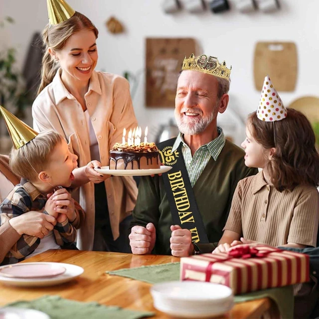 Alt view image 13 of 14 - Asija 95th Birthday Gifts for Men, 95th Birthday Decorations for Men, Party Decor Supplies including King Crown & Sash & Greeting Card