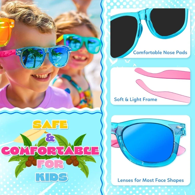 Alt view image 11 of 14 - GIFTINBOX 24 Pack Kids Sunglasses Bulk Party Favor, Valentines Day Gifts Neon Sunglasses for Boys Girls Goody Bag Stuffers, Beach Pool Birthday Party Favors for Kids 3-8.