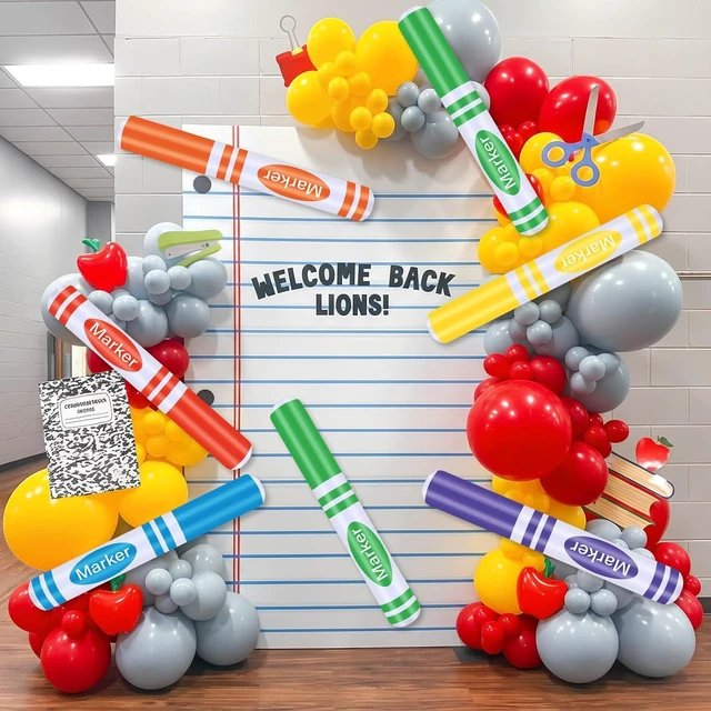 Alt view image 13 of 14 - Blueweenly 6 Pcs Giant Inflatable Marker 27 Inch Back to School Inflatable Balloon Decorations Large Blow up Marker Set Party Favor for Birthday Home Office Party Decor Photo Prop