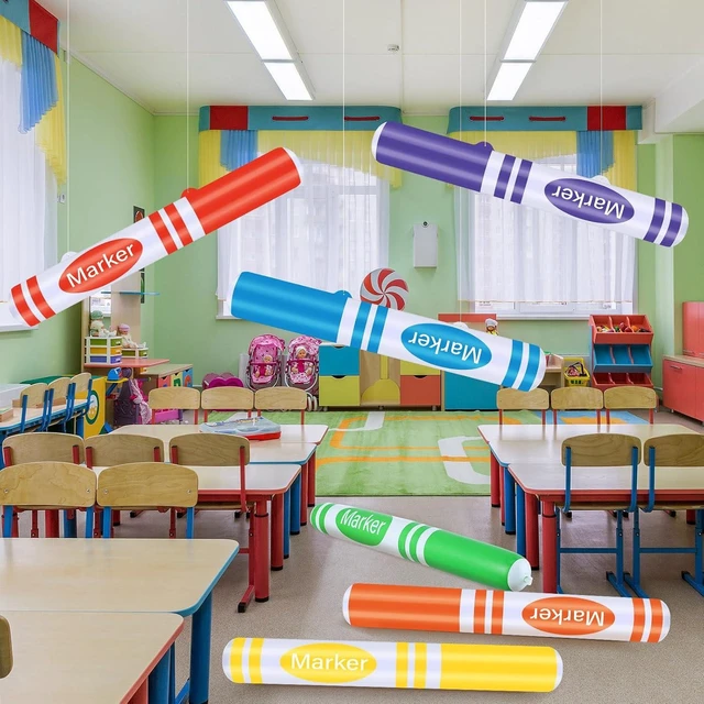 Alt view image 14 of 14 - Blueweenly 6 Pcs Giant Inflatable Marker 27 Inch Back to School Inflatable Balloon Decorations Large Blow up Marker Set Party Favor for Birthday Home Office Party Decor Photo Prop