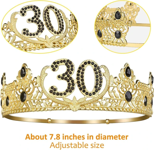 Alt view image 9 of 12 - Asija 30th Birthday Gifts for Men, 30th Birthday Decorations for Men, Party Decor Supplies including King Crown & Sash & Greeting Card