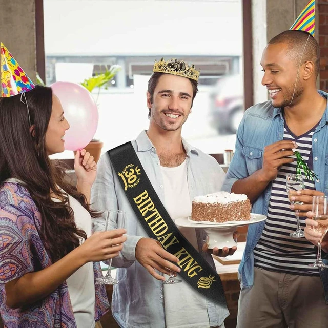 Alt view image 11 of 12 - Asija 30th Birthday Gifts for Men, 30th Birthday Decorations for Men, Party Decor Supplies including King Crown & Sash & Greeting Card
