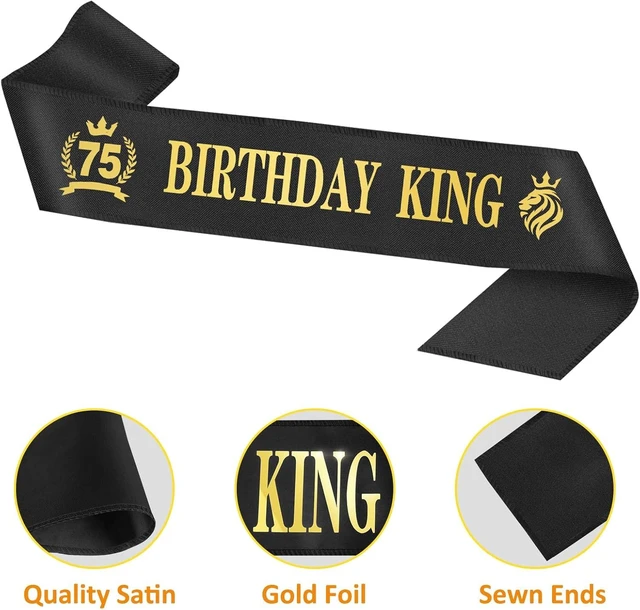 Alt view image 11 of 14 - 75th Birthday Gifts for Men, 75th Birthday Decorations for Men, Party Decor Supplies Including King Crown & Sash & Balloons & Cake Topper & Candles