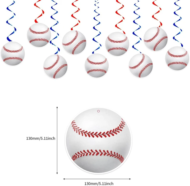 Alt view image 12 of 14 - Baseball Party Decorations, Baseball Birthday Party Decorations Includes Happy Birthday Banner Honeycomb Ceterpiece Table Decorations and Hanging Swirls for Party Supplies