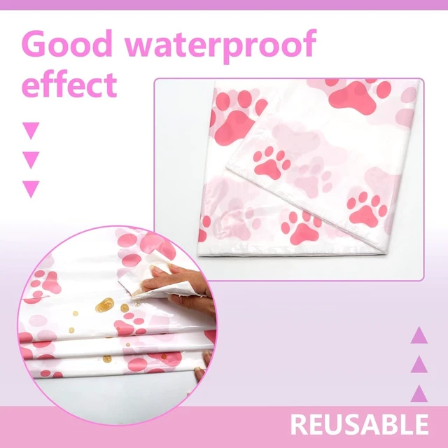 Alt view image 13 of 14 - KEFAN Dog Party Supplies, Pink Dog Paw Birthday Tableware Party Decorations including Pink Dog Plates, Cups, Napkins, Tablecloth, Lets Party HAPPY BIRTHDAY Banner Backdrop, Balloons - Serves 20