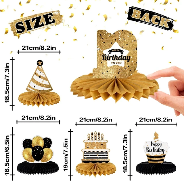 Alt view image 10 of 14 - LINGTEER Happy 91st Birthday Table Honeycomb Centerpieces Cheers to 91st Birthday 91 Years Old Party Table Decorations Gift Sign.