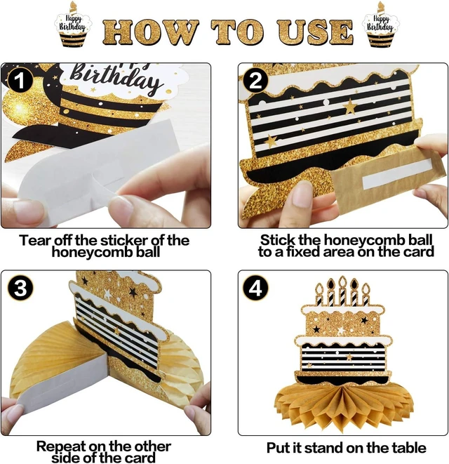 Alt view image 11 of 14 - LINGTEER Happy 91st Birthday Table Honeycomb Centerpieces Cheers to 91st Birthday 91 Years Old Party Table Decorations Gift Sign.