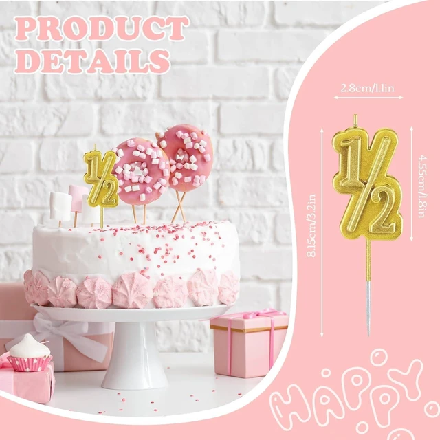 Alt view image 10 of 14 - 1/2 Birthday Girl Half Birthday Decorations - Half Way To One Banner, 1/2 Birthday Candles and Half Birthday Cone Hat for Girls 6 Months Birthday Decorations Party SuppliesPink