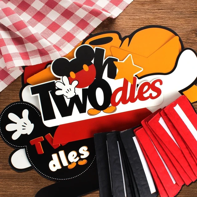 Alt view image 7 of 10 - LINGTEER Oh Twodles Birthday Table Honeycomb Centerpieces - Cheers to Boys 2nd Birthday Kids Two Years Old Mouse Themed Bday Party Decorations Sign.