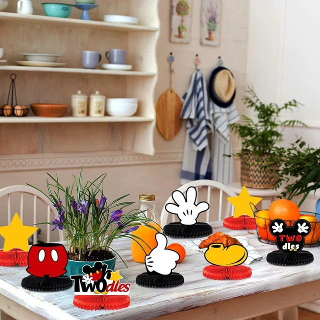 Alt view image 10 of 10 - LINGTEER Oh Twodles Birthday Table Honeycomb Centerpieces - Cheers to Boys 2nd Birthday Kids Two Years Old Mouse Themed Bday Party Decorations Sign.