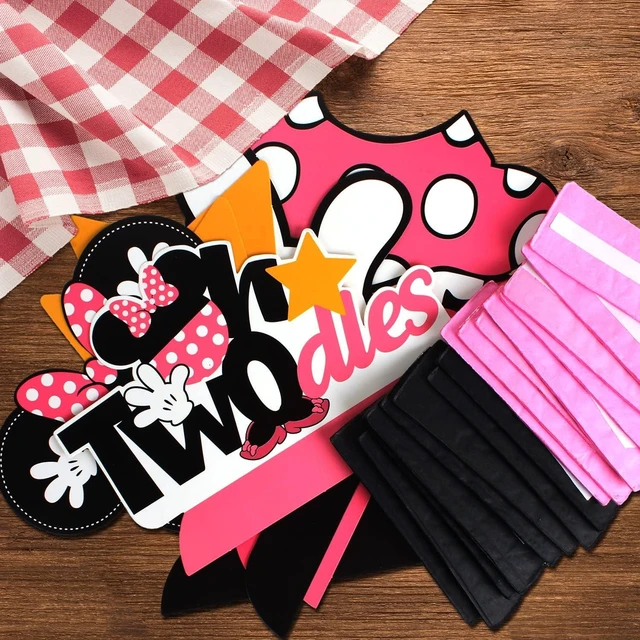 Alt view image 8 of 12 - LINGTEER Oh Twodles Birthday Table Honeycomb Centerpieces - Cheers to Girls 2nd Birthday Kids Two Years Old Mouse Themed Party Decorations Sign.