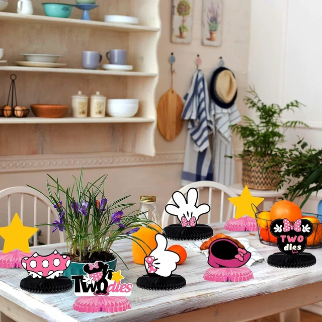 Alt view image 11 of 12 - LINGTEER Oh Twodles Birthday Table Honeycomb Centerpieces - Cheers to Girls 2nd Birthday Kids Two Years Old Mouse Themed Party Decorations Sign.