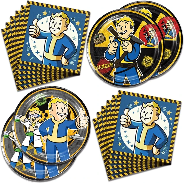 Alt view image 6 of 10 - 40Pcs Fallout Vedio Game Party Supplies include 20 plates, 20 napkins for the Fallout birthday party decoration