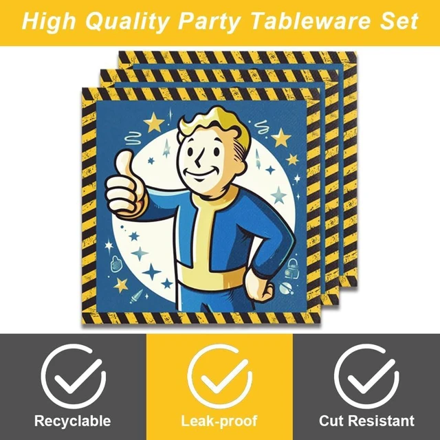 Alt view image 8 of 10 - 40Pcs Fallout Vedio Game Party Supplies include 20 plates, 20 napkins for the Fallout birthday party decoration