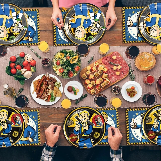 Alt view image 10 of 10 - 40Pcs Fallout Vedio Game Party Supplies include 20 plates, 20 napkins for the Fallout birthday party decoration