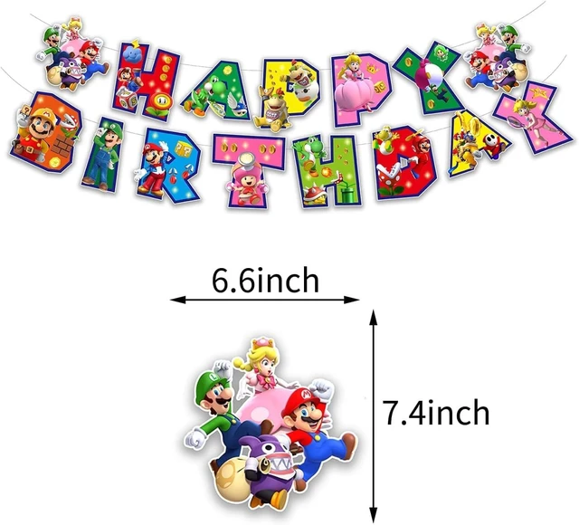 Alt view image 5 of 6 - 13 Packs Mario party supplies,12pcs Mario Hanging Swirls and 1 Happy Birthday Banner for Mario party decoration