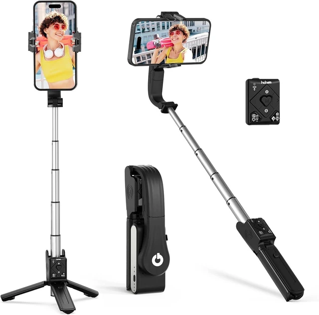 Alt view image 8 of 14 - hohem iSteady Q Gimbal 4-in-1 Selfie Stick Tripod with Face Tracking | 4-in-1 Selfie Stick Tripod with 360° Face Tracking, 19.6" Extendable Rod, Bluetooth Remote, Hohem Joy App, 0.43lb Design