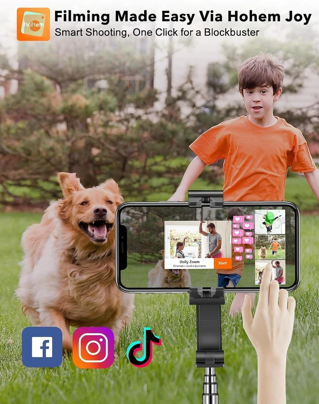 Alt view image 10 of 14 - hohem iSteady Q Gimbal 4-in-1 Selfie Stick Tripod with Face Tracking | 4-in-1 Selfie Stick Tripod with 360° Face Tracking, 19.6" Extendable Rod, Bluetooth Remote, Hohem Joy App, 0.43lb Design