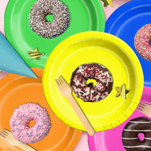 Alt view image 8 of 12 - CMUSKO Glow in the Dark Party Supplies - 60Pcs Neon Party Plates & Napkins Set 80s Neon Let's Glow Themed Tableware for Birthday