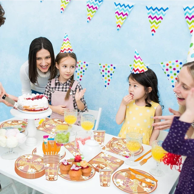 Alt view image 12 of 14 - 144Pcs Groovy Birthday Party Supplies Groovy Birthday Tableware Set Groovy Birthday Party Decorations Retro Boho Hippie Party Decorations Daisy Plates Napkins Cups Forks Knives Serve 24