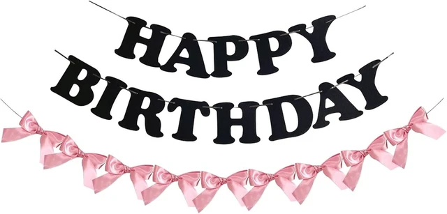 Alt view image 6 of 8 - PLAP Birthday Number Balloon Bow Black Party Supplies 32 "Birthday Number Decoration (Pink black number set 9)