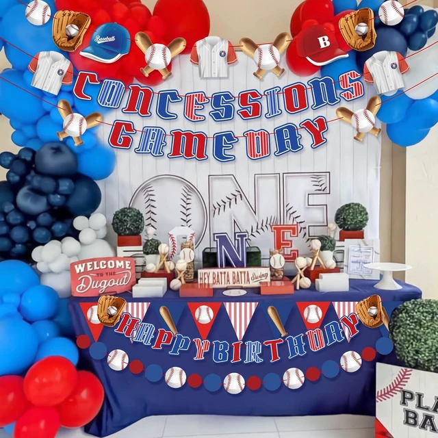 Alt view image 10 of 14 - Pre-Strung Baseball Party Decorations with Concessions and Game Day Banners, Happy Birthday Baseball Party Supplies