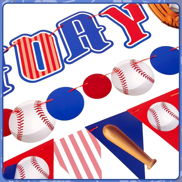 Alt view image 12 of 14 - Pre-Strung Baseball Party Decorations with Concessions and Game Day Banners, Happy Birthday Baseball Party Supplies