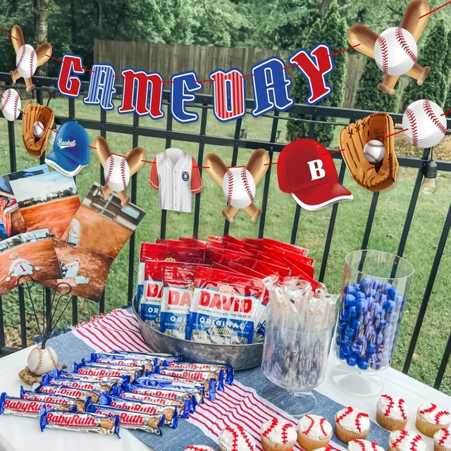 Alt view image 13 of 14 - Pre-Strung Baseball Party Decorations with Concessions and Game Day Banners, Happy Birthday Baseball Party Supplies