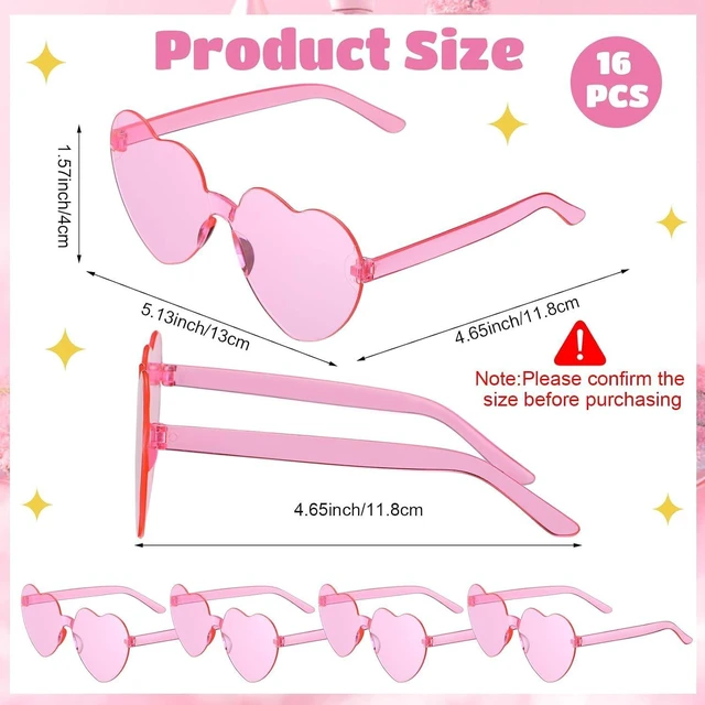 Alt view image 10 of 14 - Tellegloww 32 Pieces Princess Party Favor Set for Girls Pink Heart Sunglasses with Castle Gift Boxes Birthday Party Decorations Supplies for Kids
