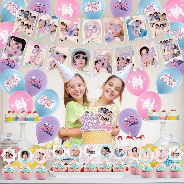 Alt view image 9 of 10 - Birthday Party Supplies,MeiYiYou Birthday Decorations Set - Banners,Cake Toppers,21PCS Cupcake Toppers Perfect for Boys and Girls(Pink)